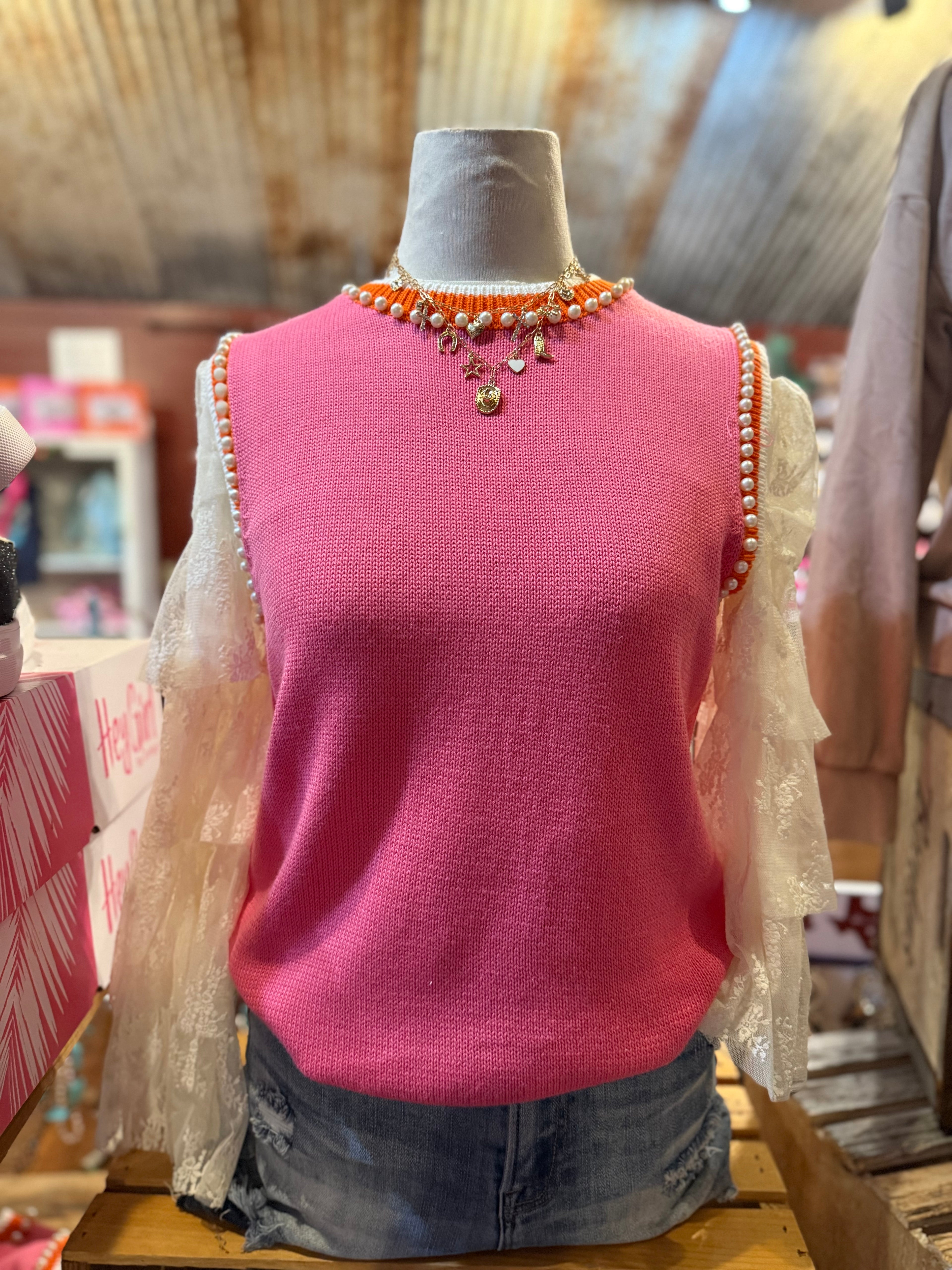 Pink Pearl Knitted Sweater