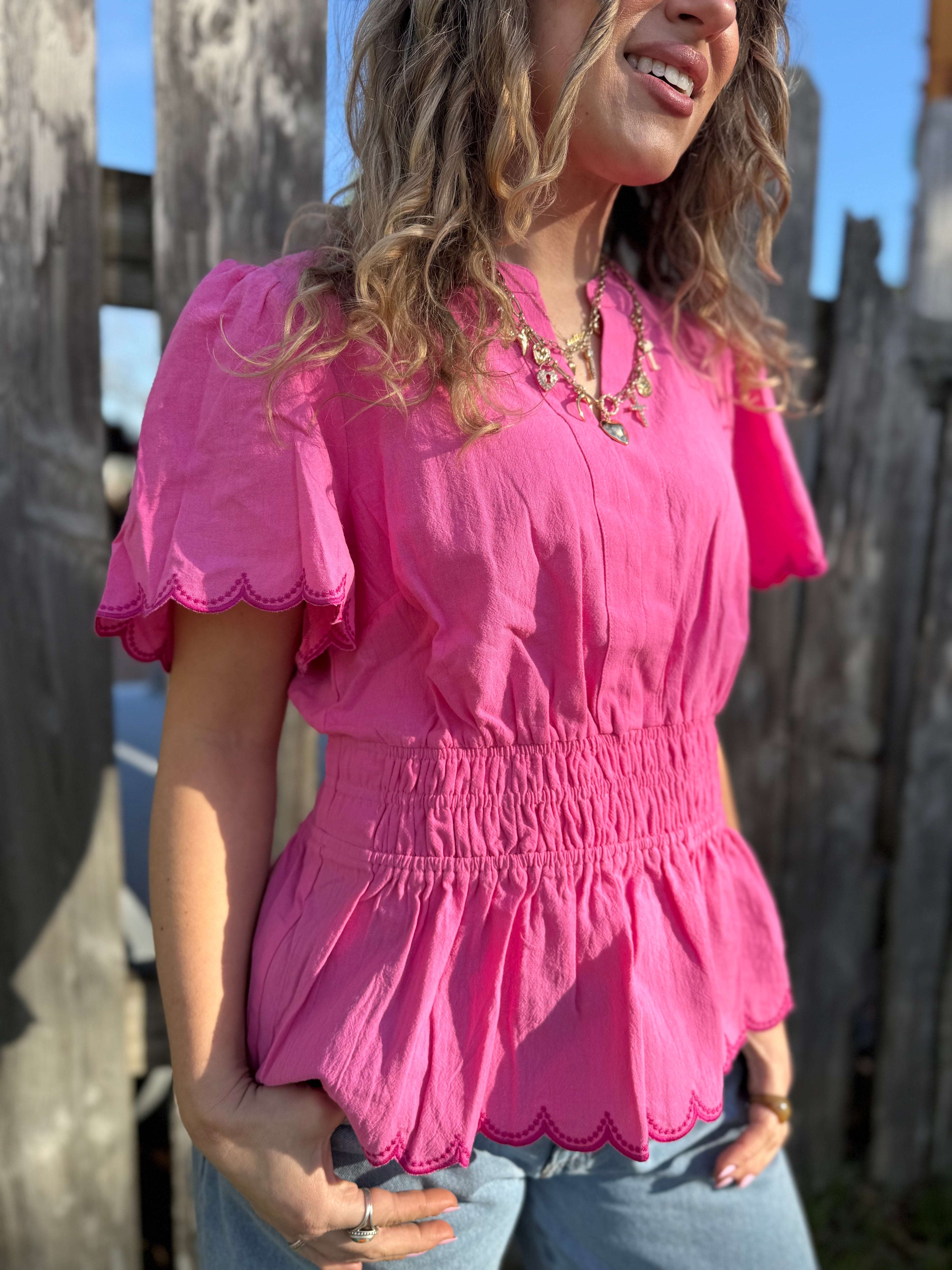 The Scalloped Smocked Top