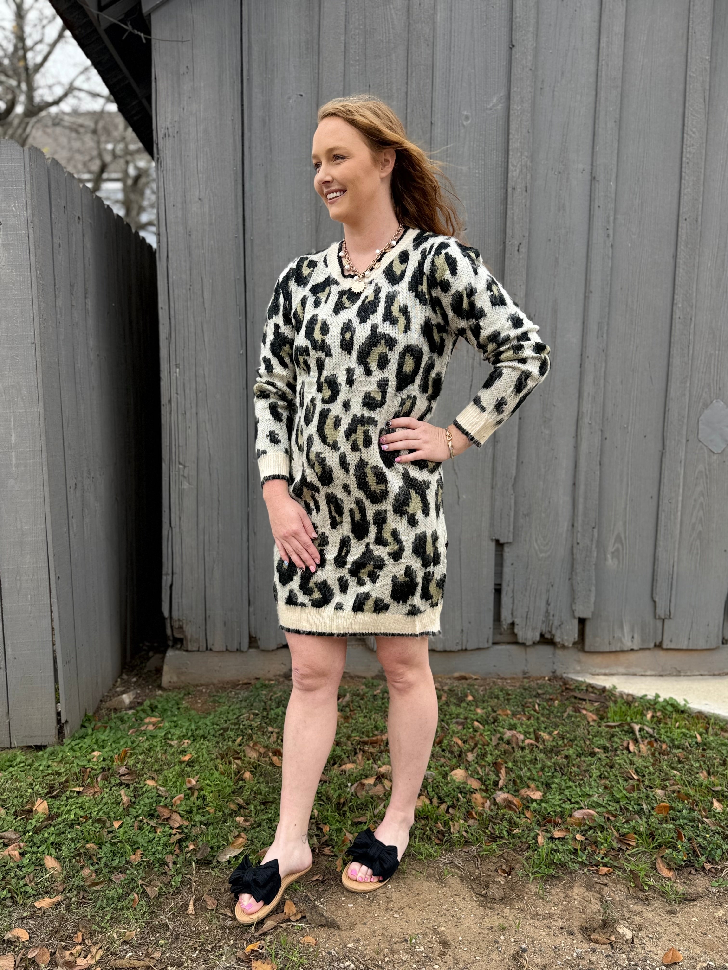 Leopard Sweater Dress