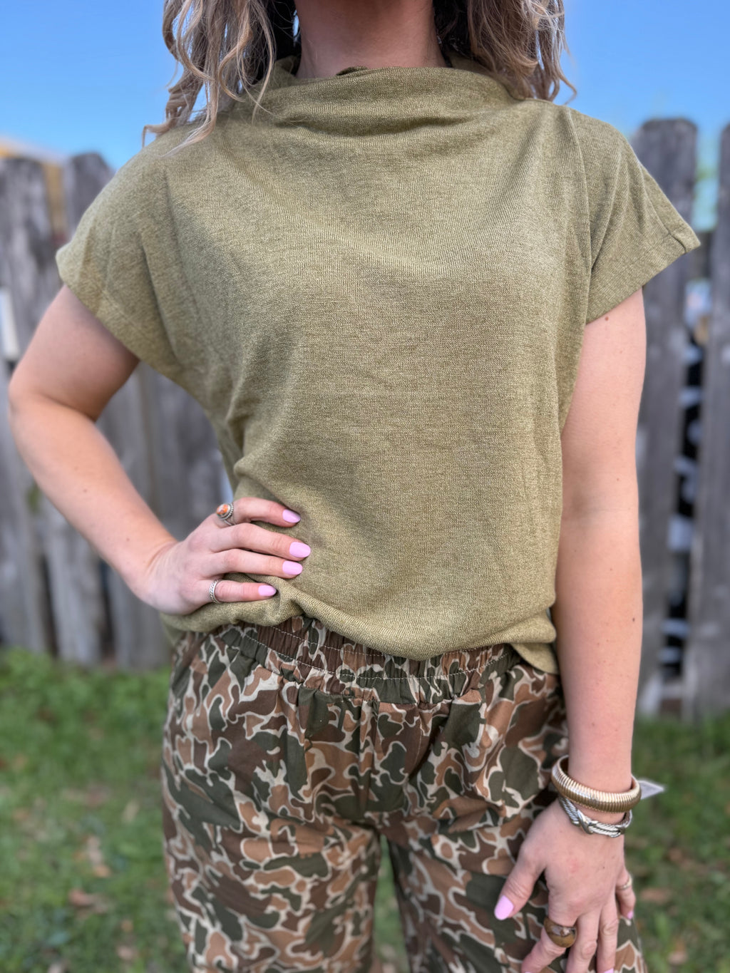 Knitted High Mock Neck Top
