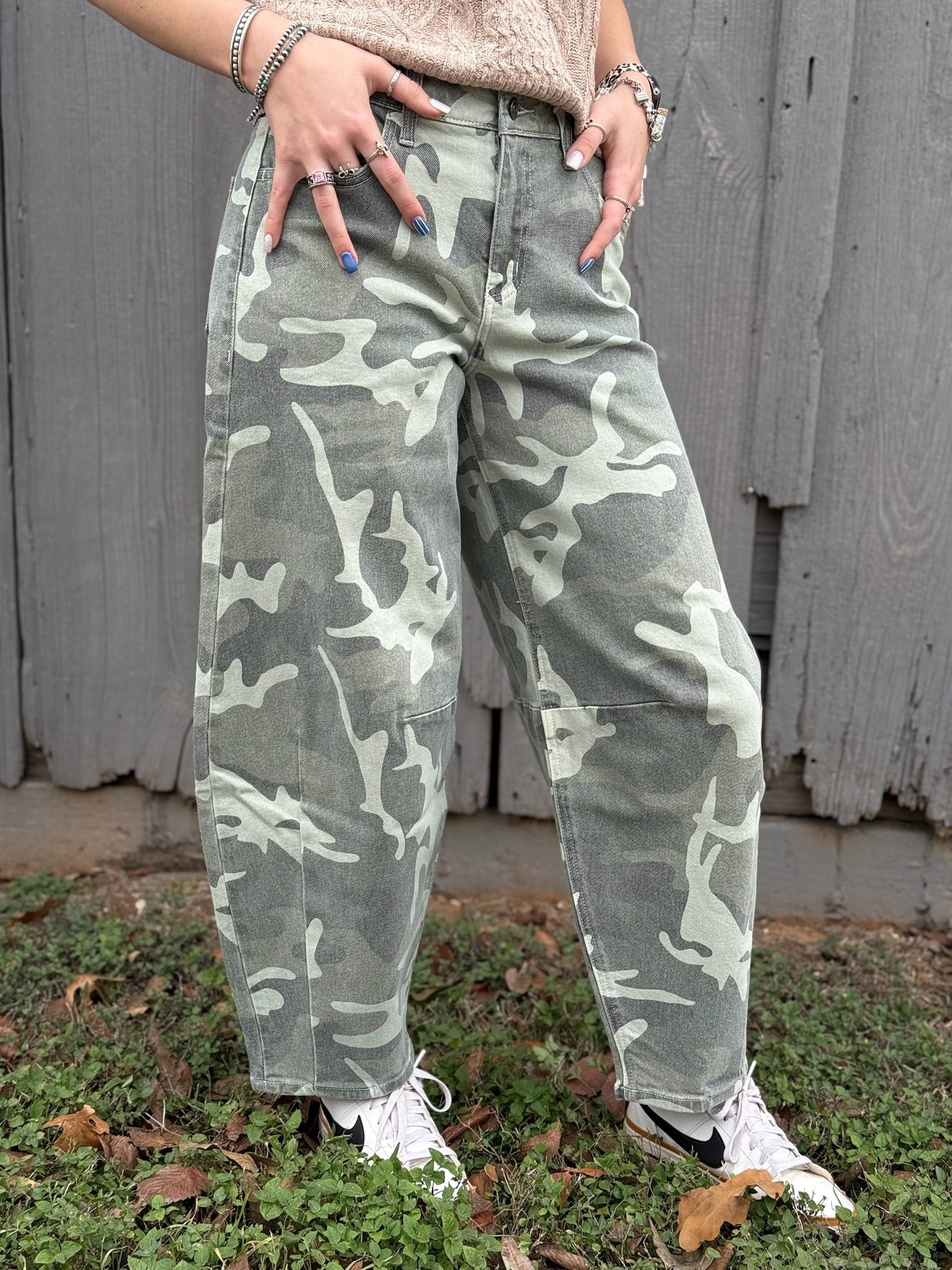 Camo Barrel Jeans