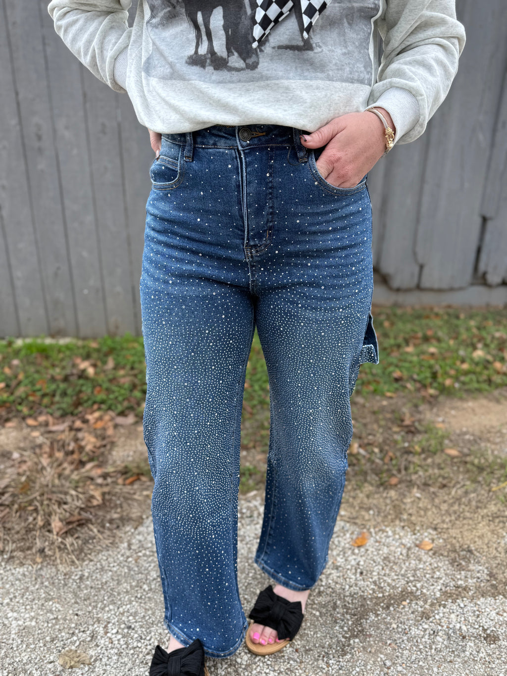 Bedazzled Carpenter Jeans
