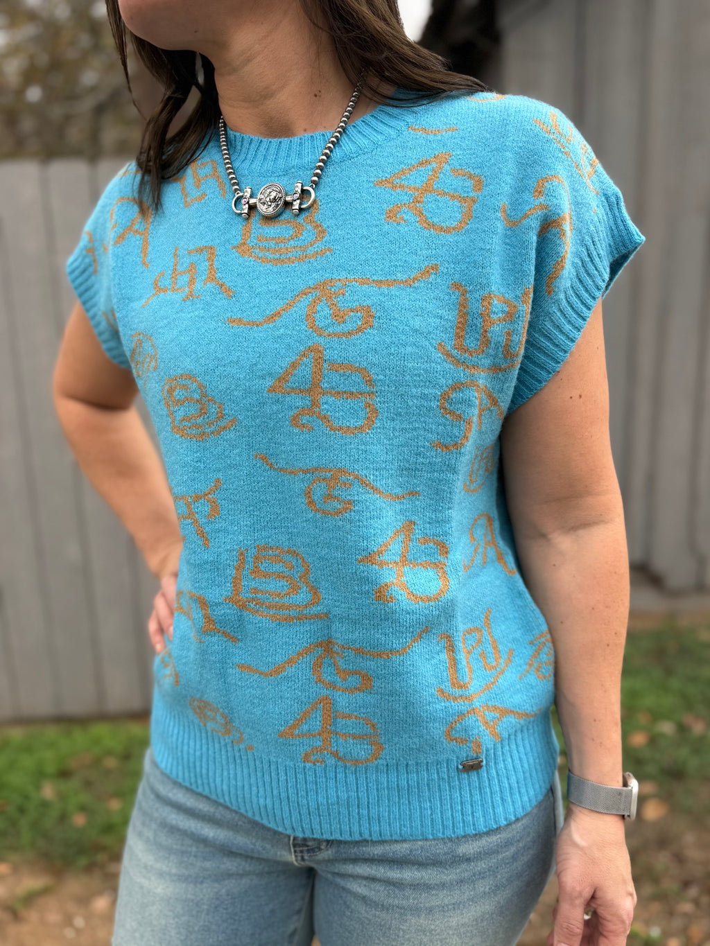 Jade Cattle Brand Knit Sweater