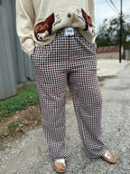 Brown Gingham Pants