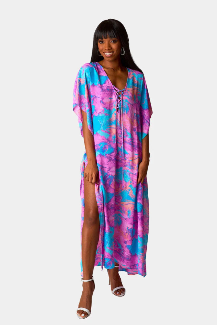 TORTOLLA CAFTAN MAXI DRESS - ELECTRO POP