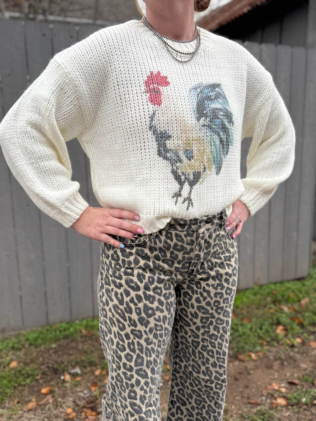 Leopard Wide Leg Jeans