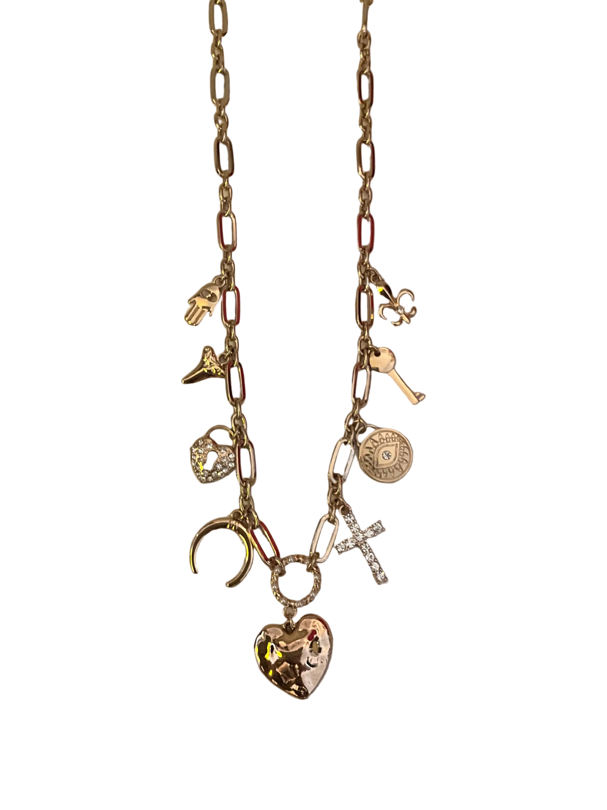 2-Strand Heart Charm Necklace