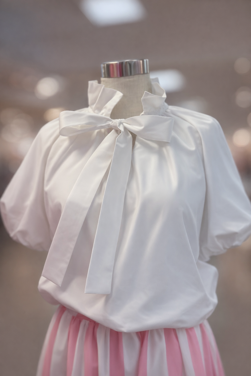Collared Bow Tie Top