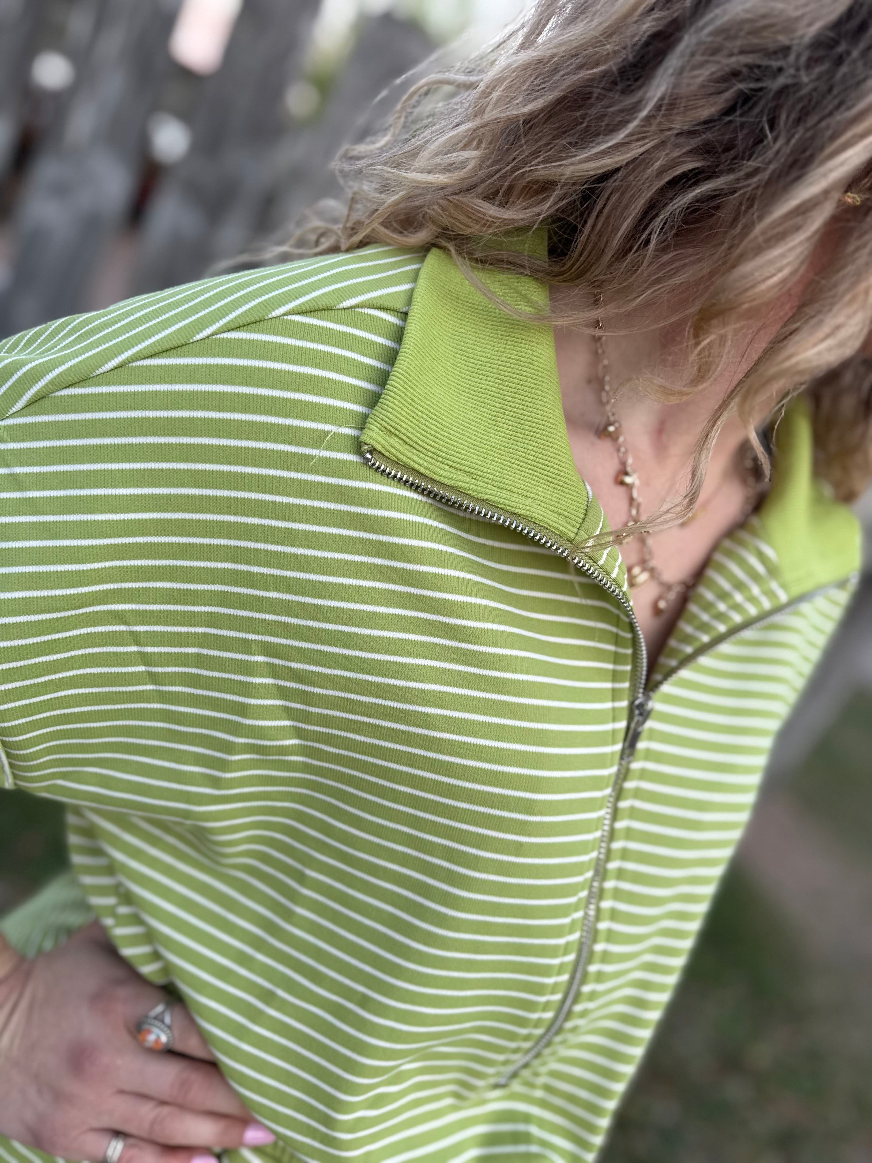 The Green Stripe Romper