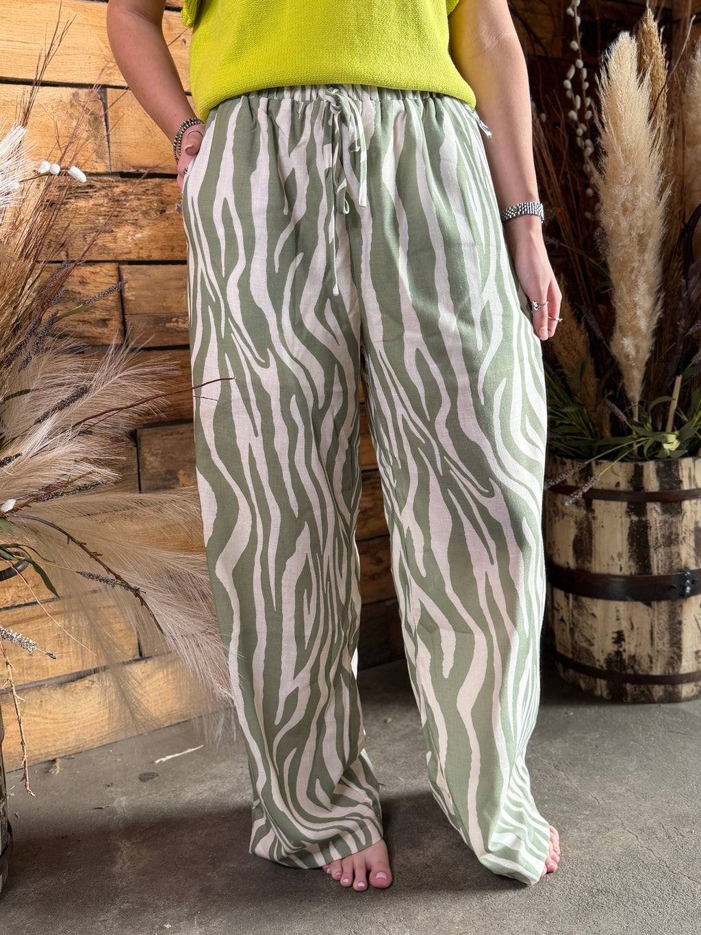 Sage Zebra Pants