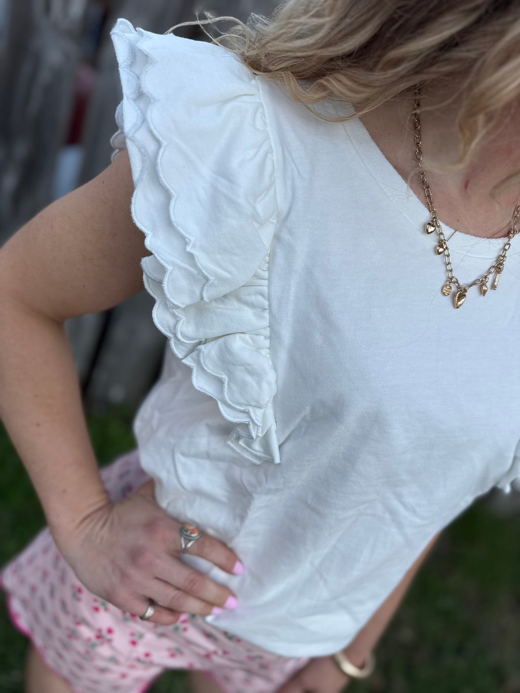 Basic Ruffle Sleeve Top