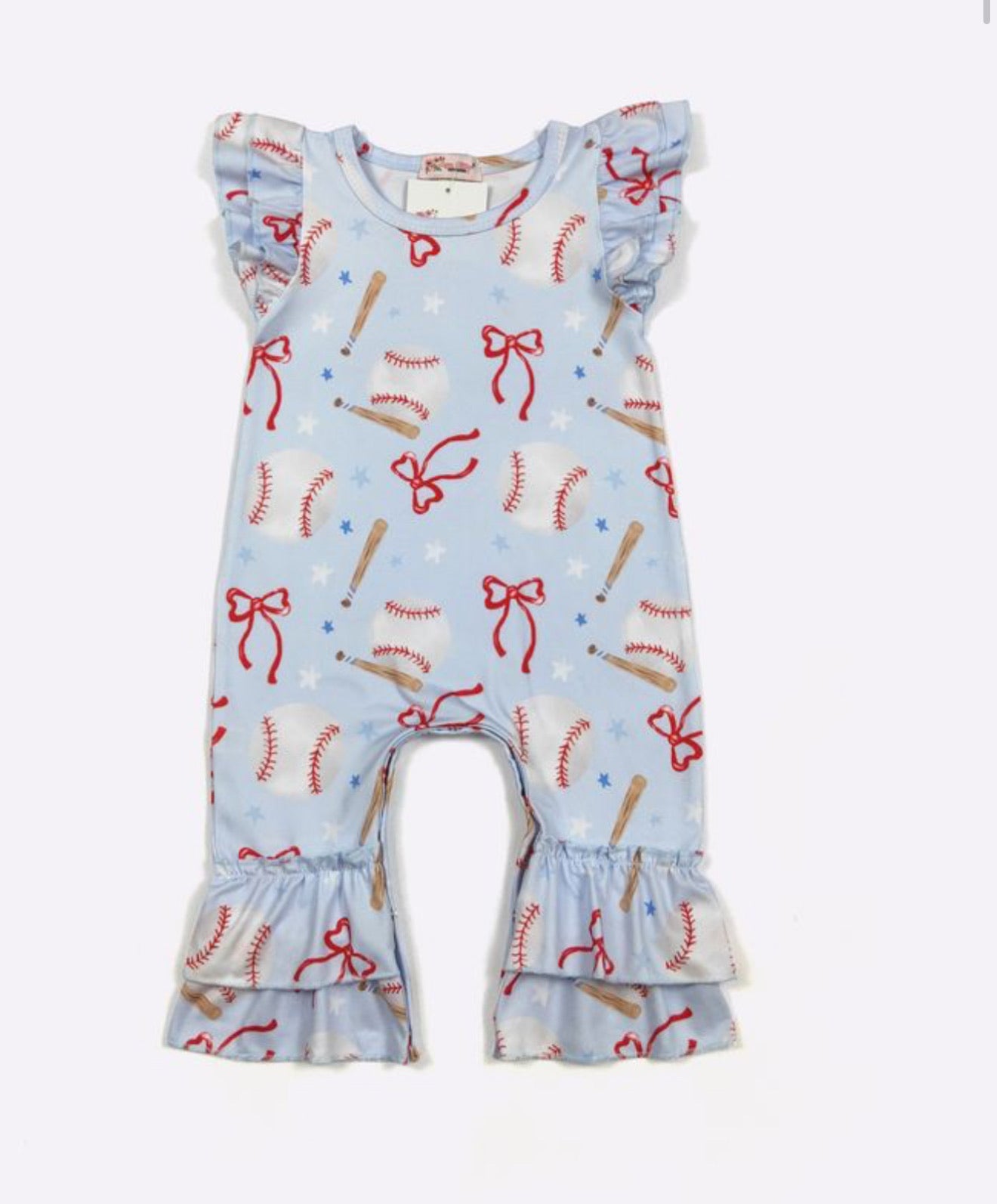 Baseball & Bows Romper
