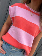 The Red & Pink Stripe Top