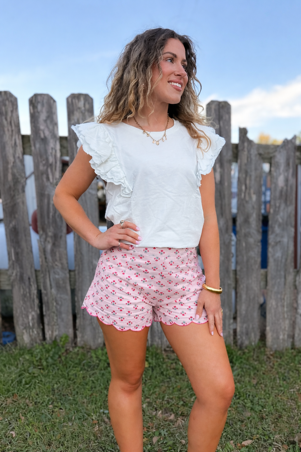 Basic Ruffle Sleeve Top