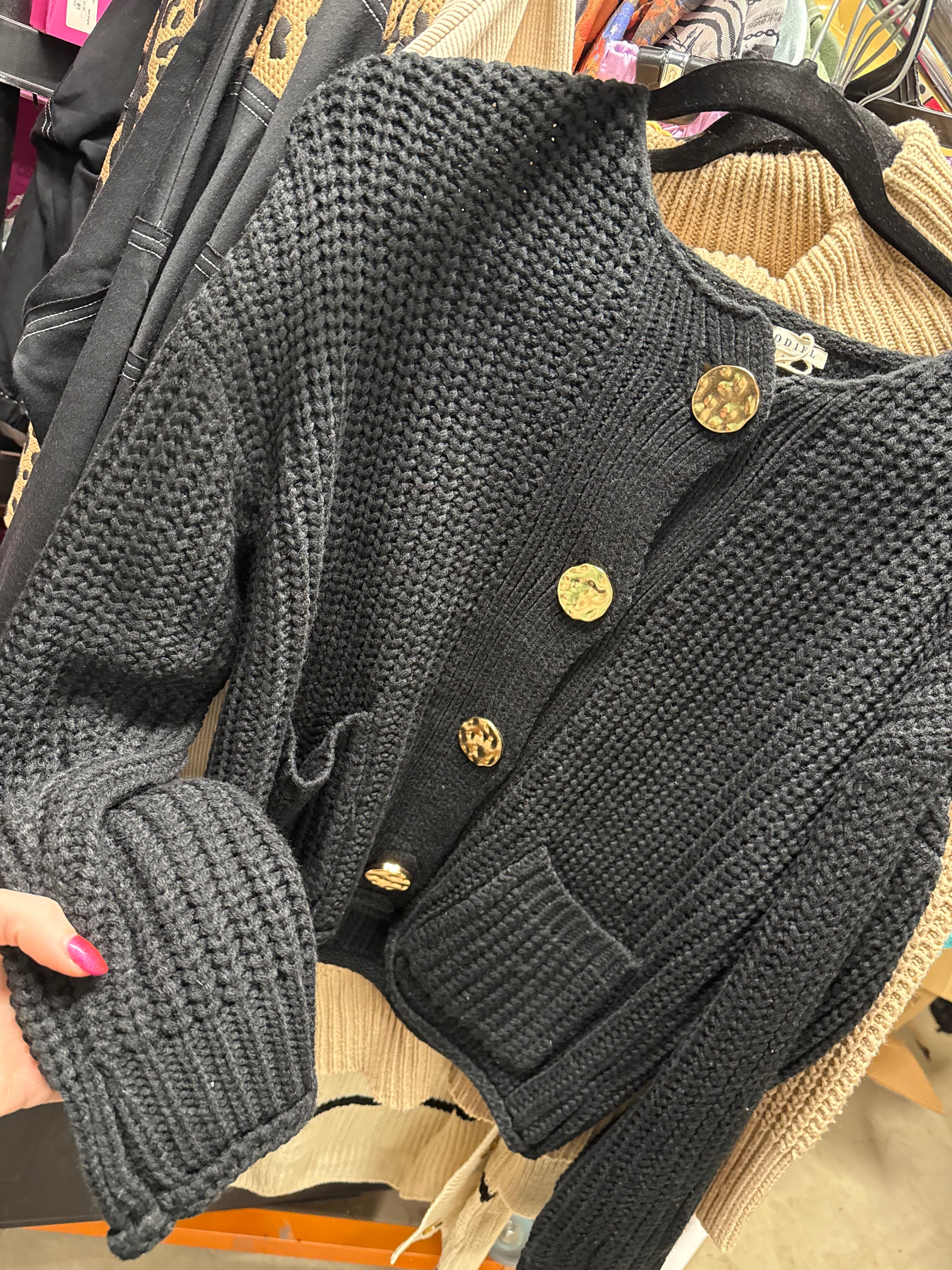 Cardigan with Gold Buttons (SMALL)