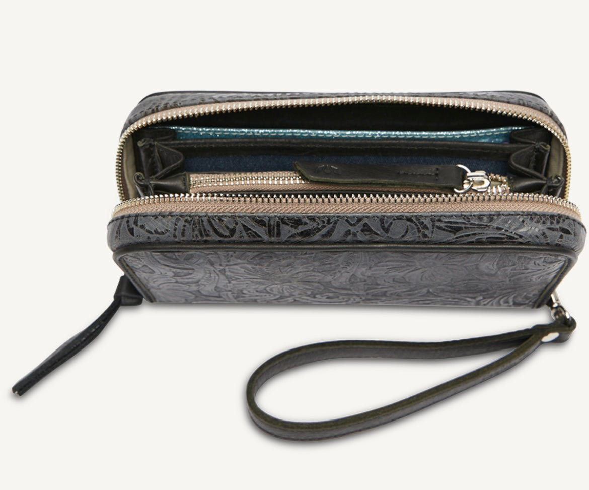 CONSUELA STEELY WRISTLET WALLET