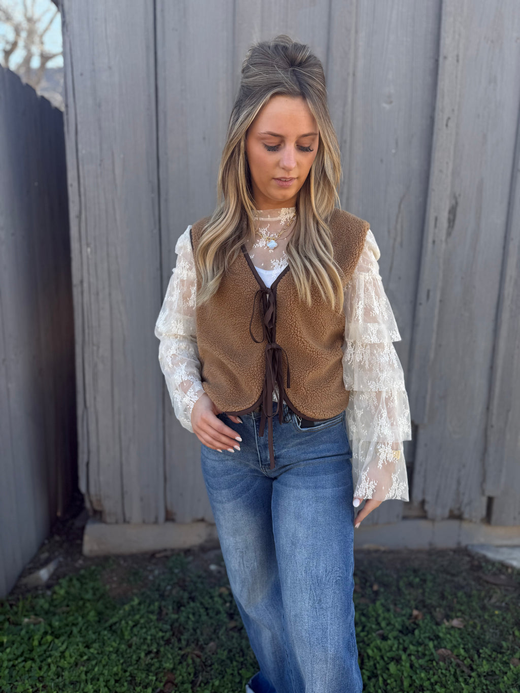 Ivory Ruffle Lace Top