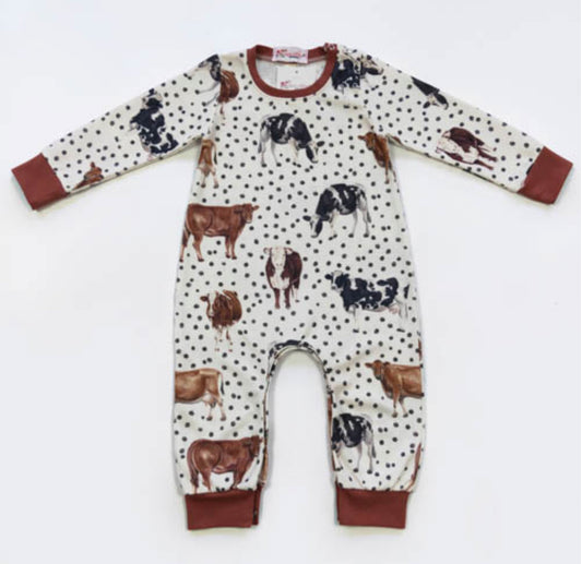 Spotted Cow Boy Romper