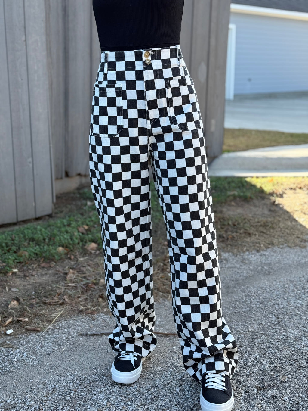 Demi Checkered Jeans