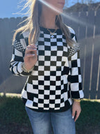 Black & White Checkered Sweater