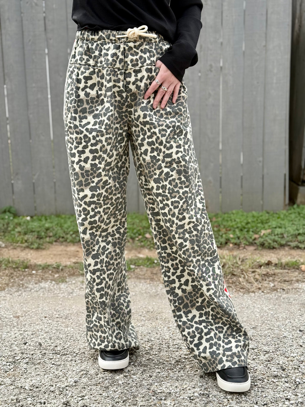 Leopard Red Heart Trousers