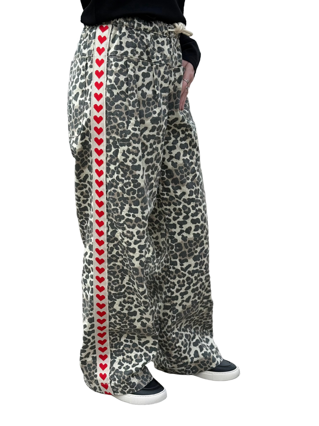 Leopard Red Heart Trousers