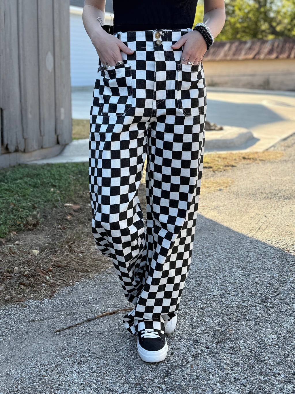 Demi Checkered Jeans