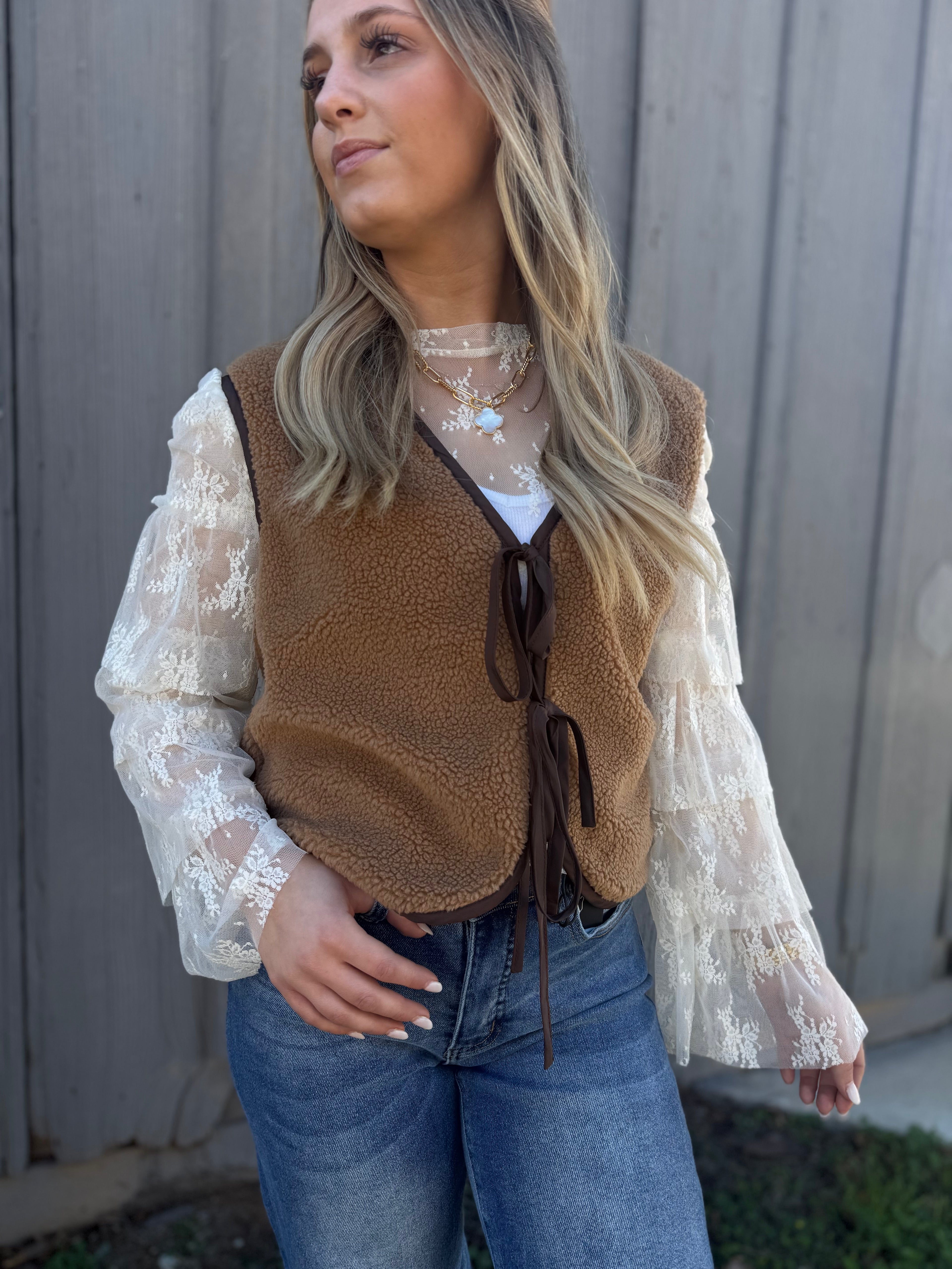 Ivory Ruffle Lace Top