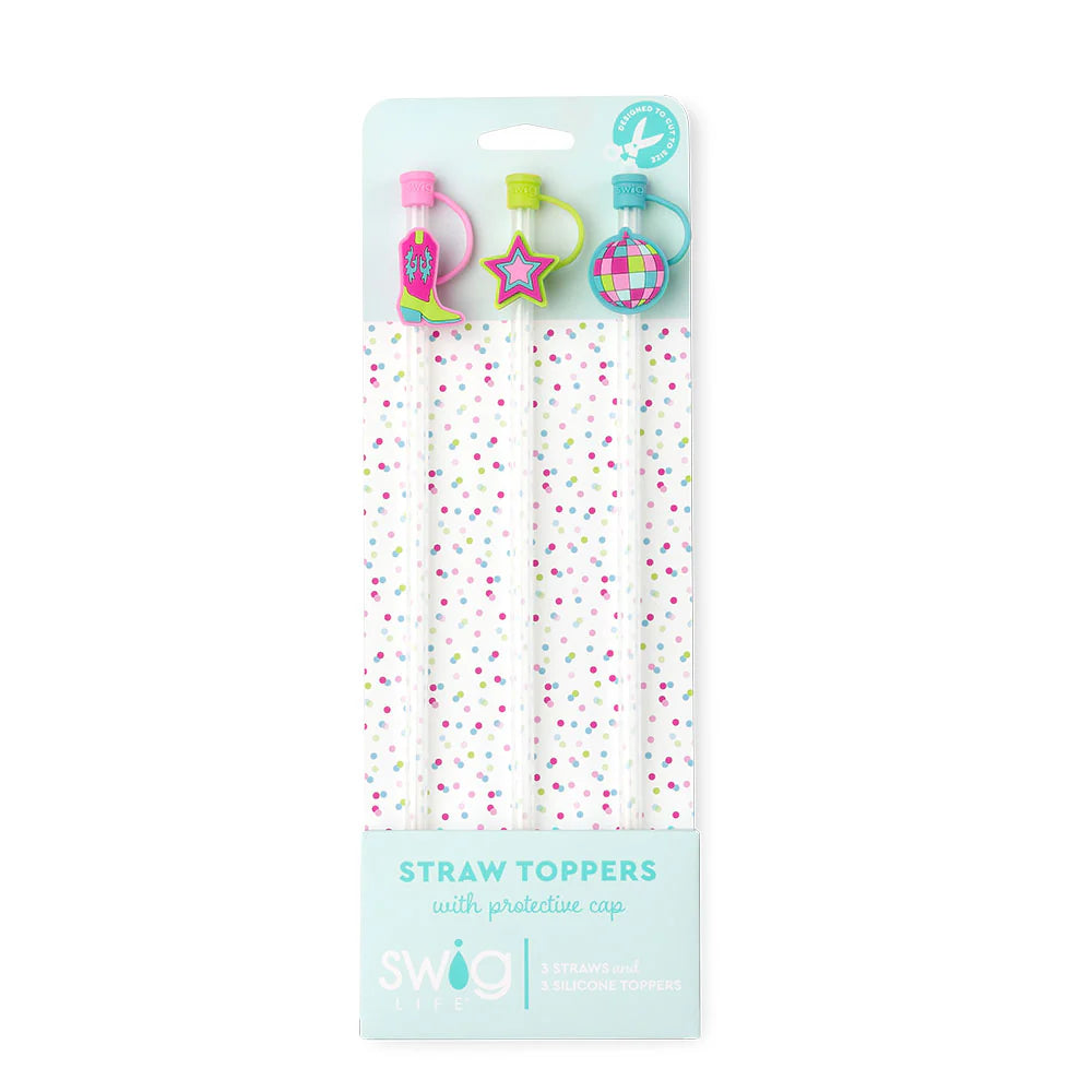 Disco Cowgirl Straw Toppers