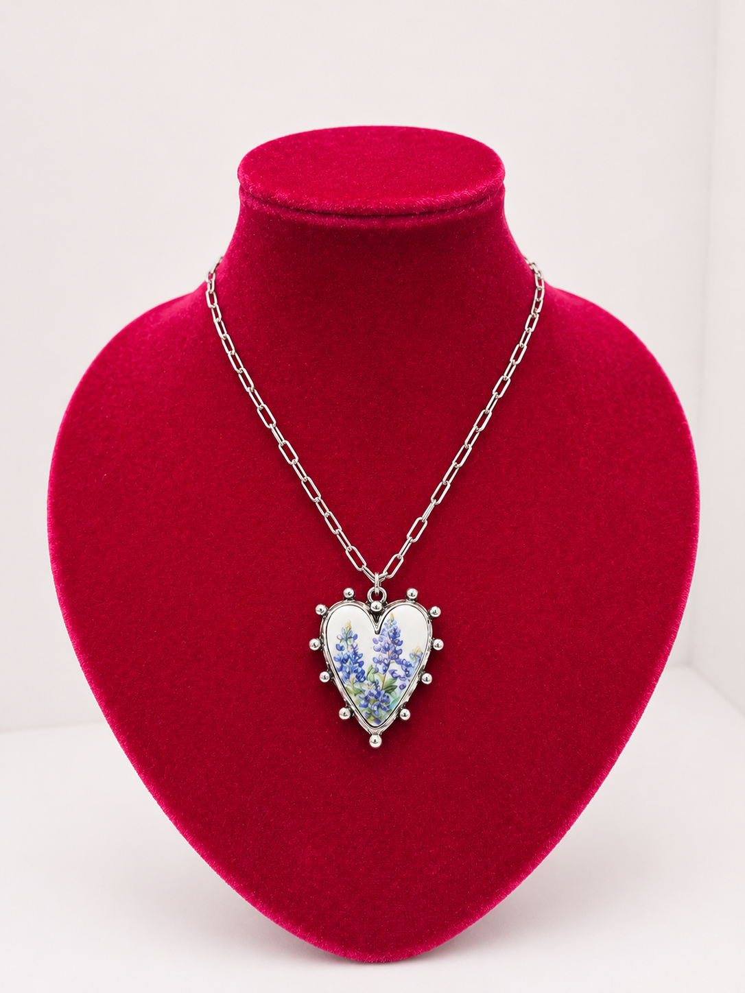 Bluebonnet Heart Necklace