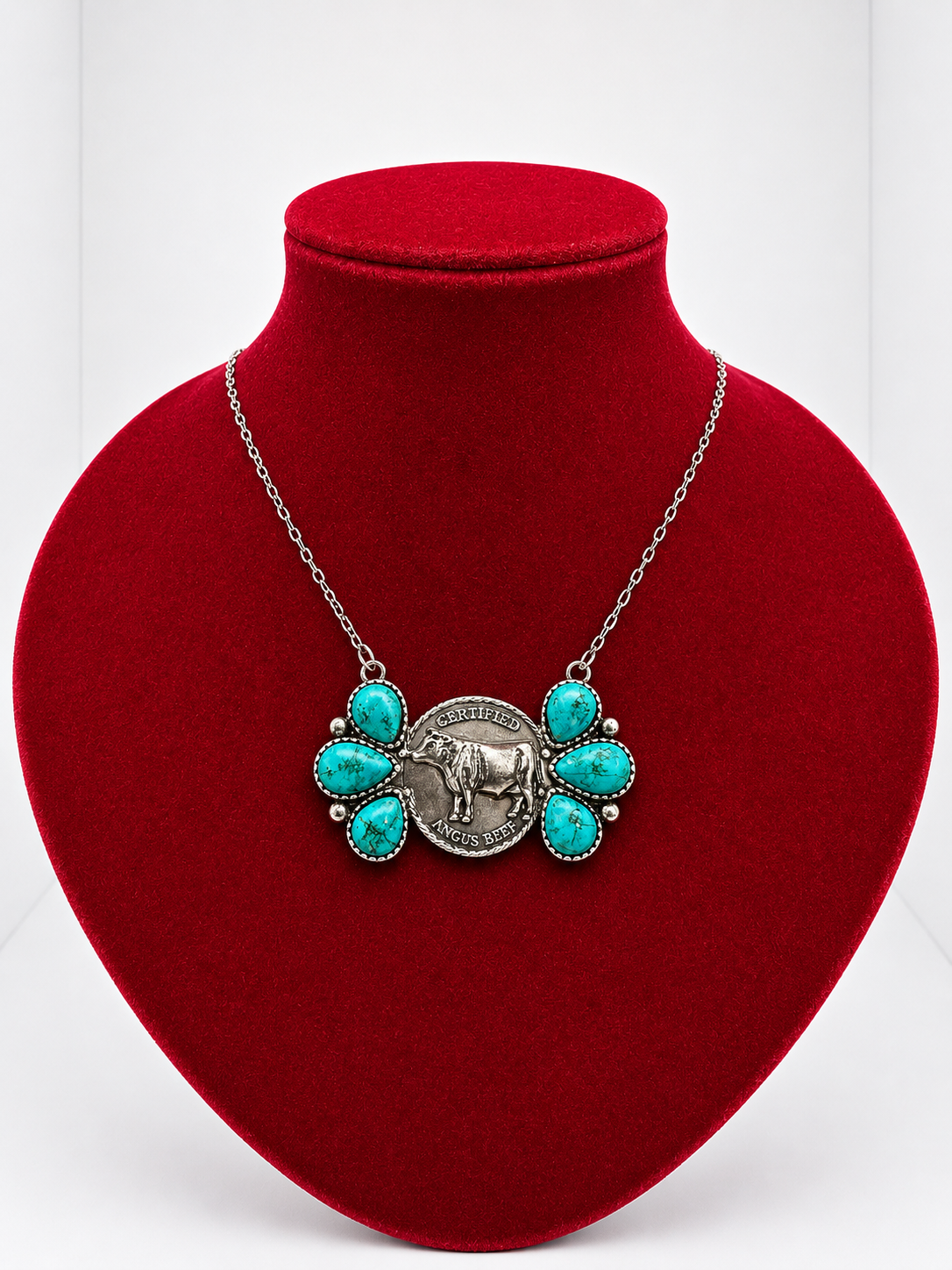 Turquoise Angus Coin Necklace