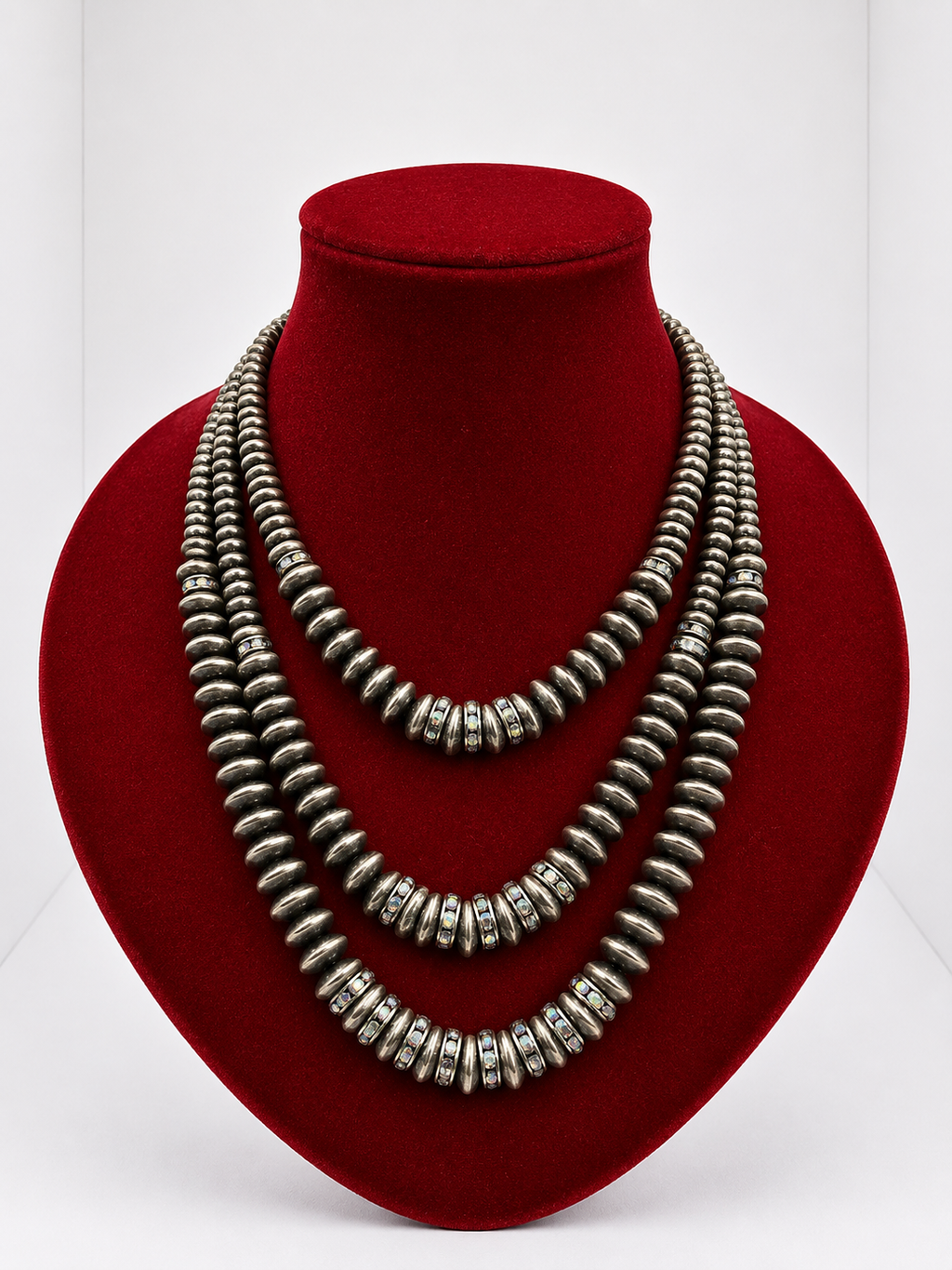 3 Strand Saucer Navajo Necklace