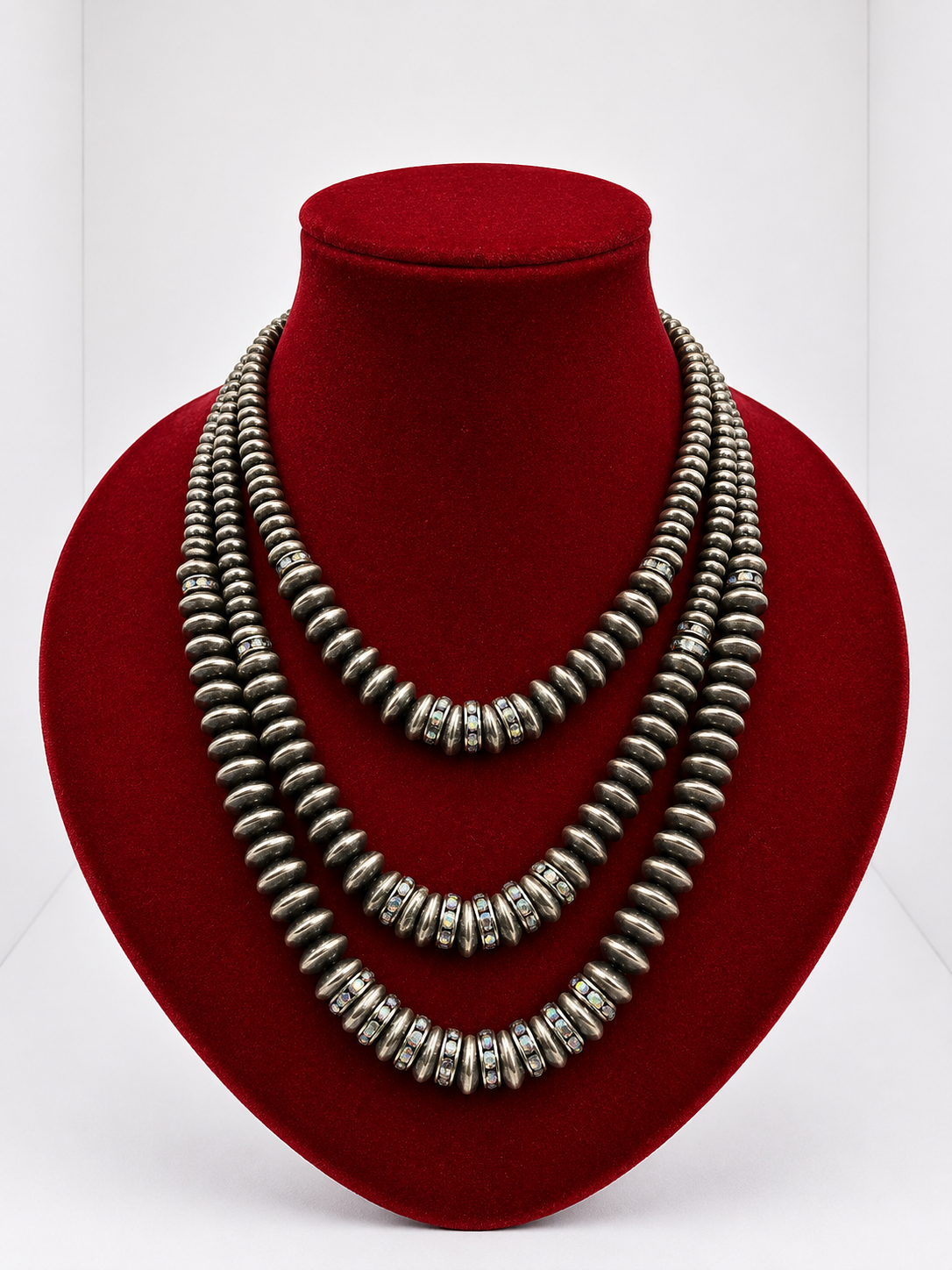 3 Strand Saucer Navajo Necklace