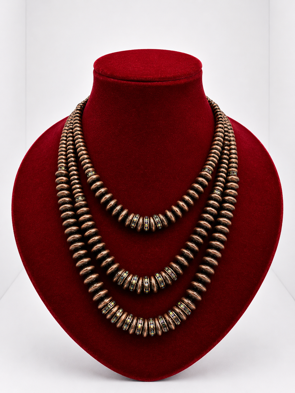 3 Strand Saucer Navajo Necklace