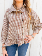 The Gingham Button Down Top