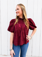The Burgundy Eyelet Blouse