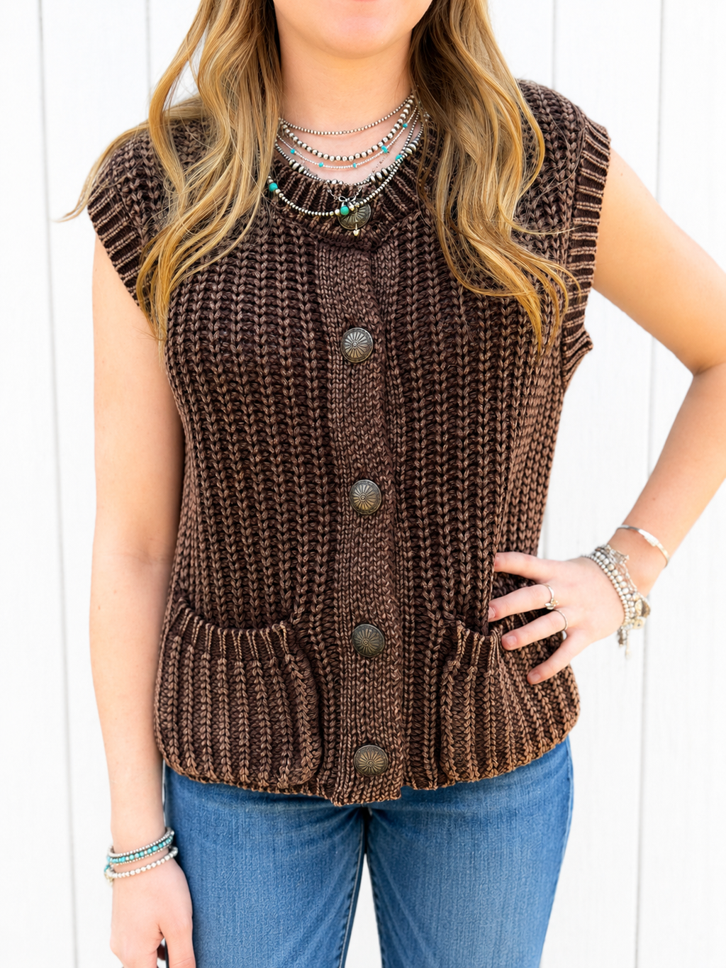 The Halyn Concho Knit Vest