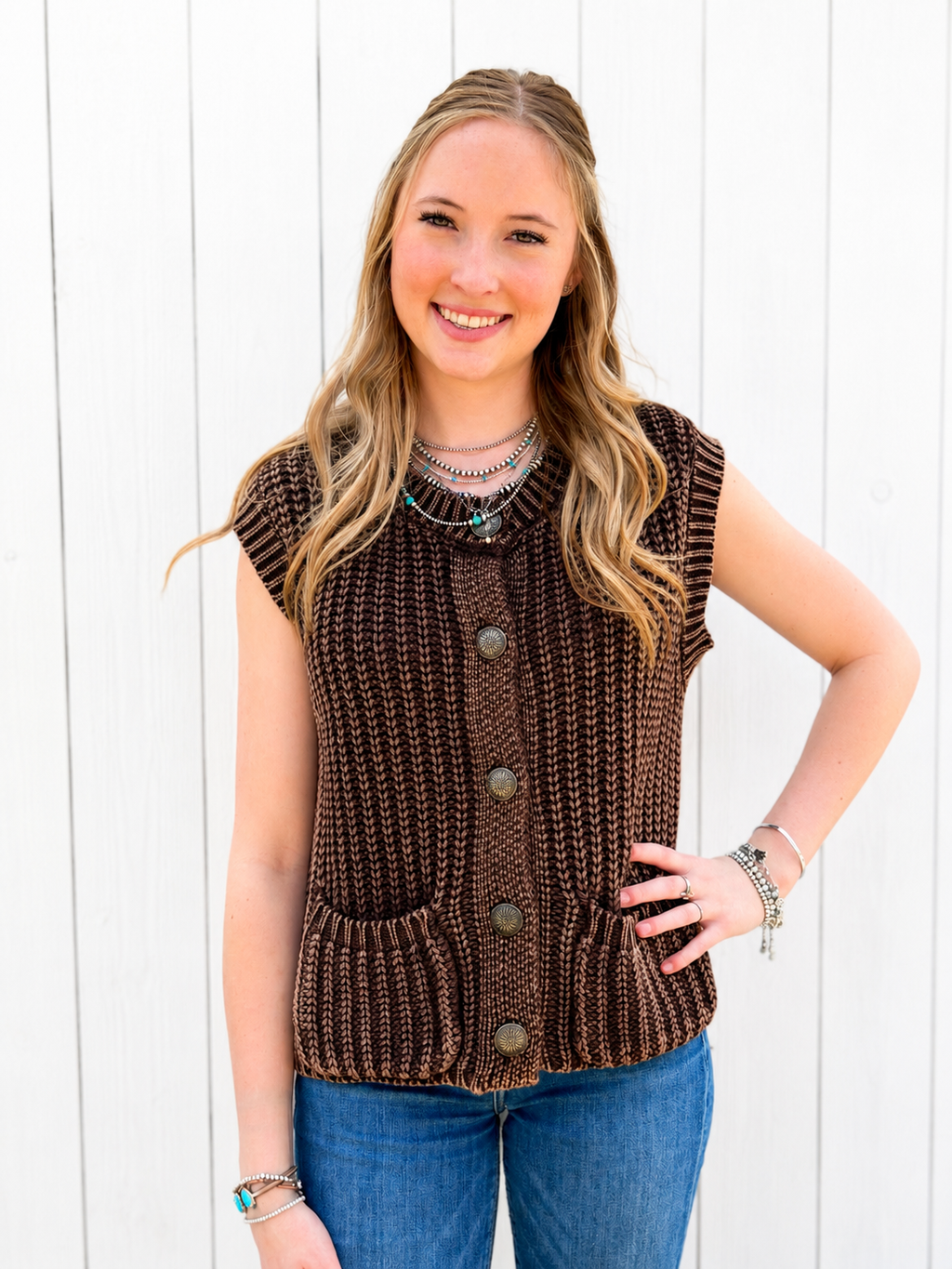 The Halyn Concho Knit Vest