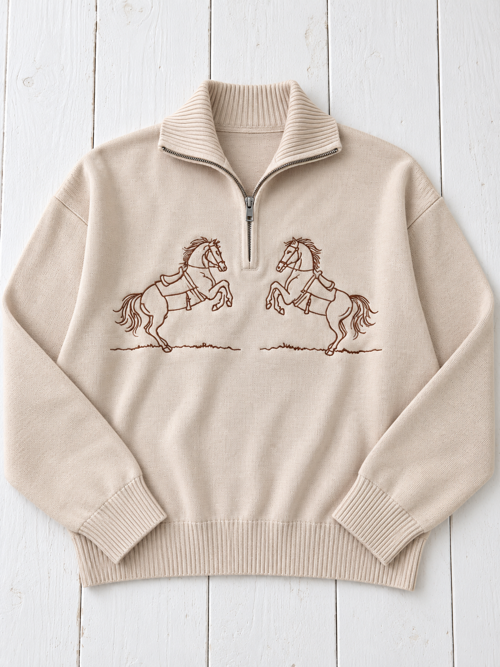 The Horse Embroidered Quarter Zip