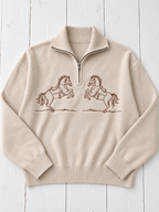 The Horse Embroidered Quarter Zip