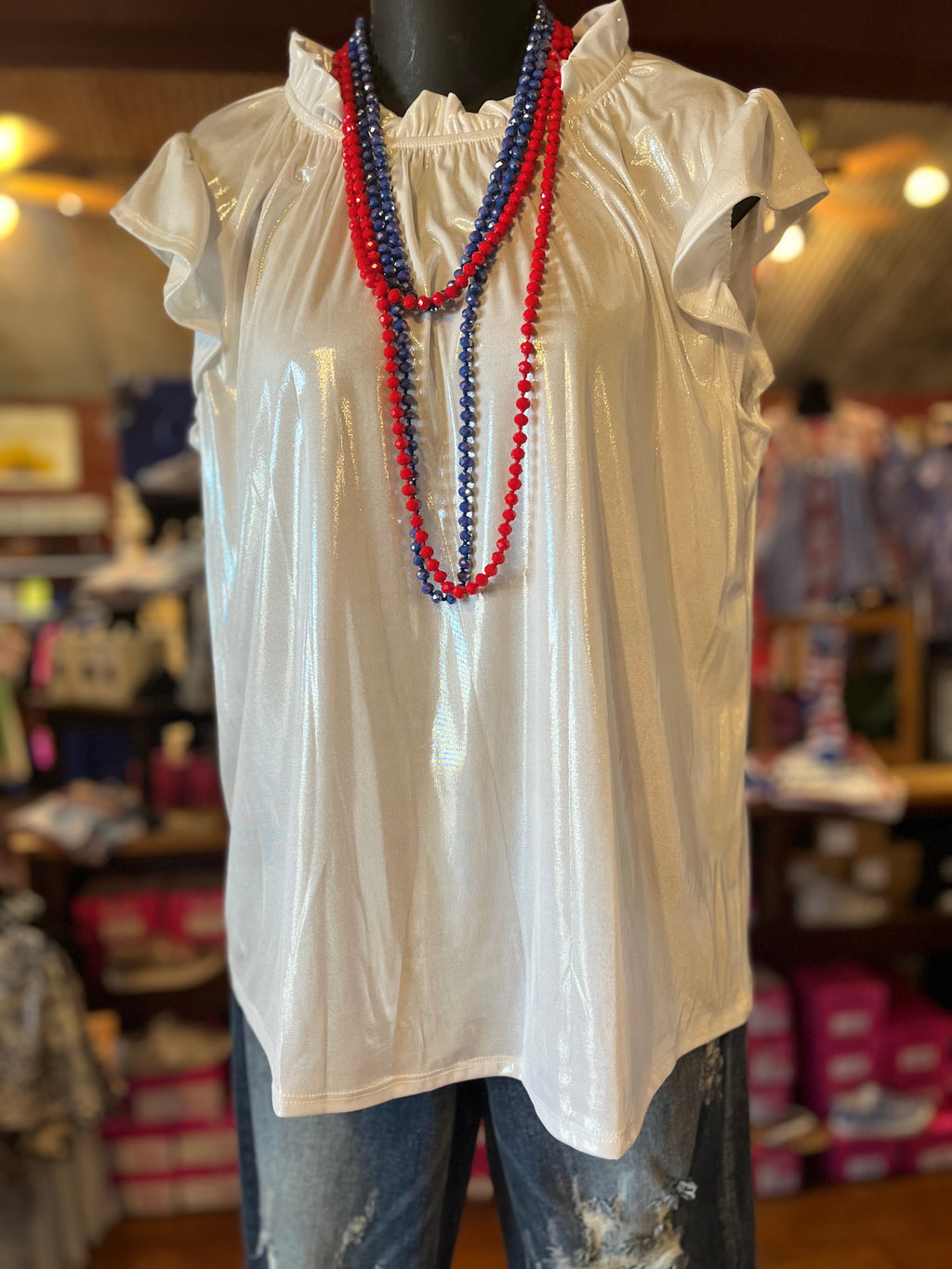 White Shimmer Blouse