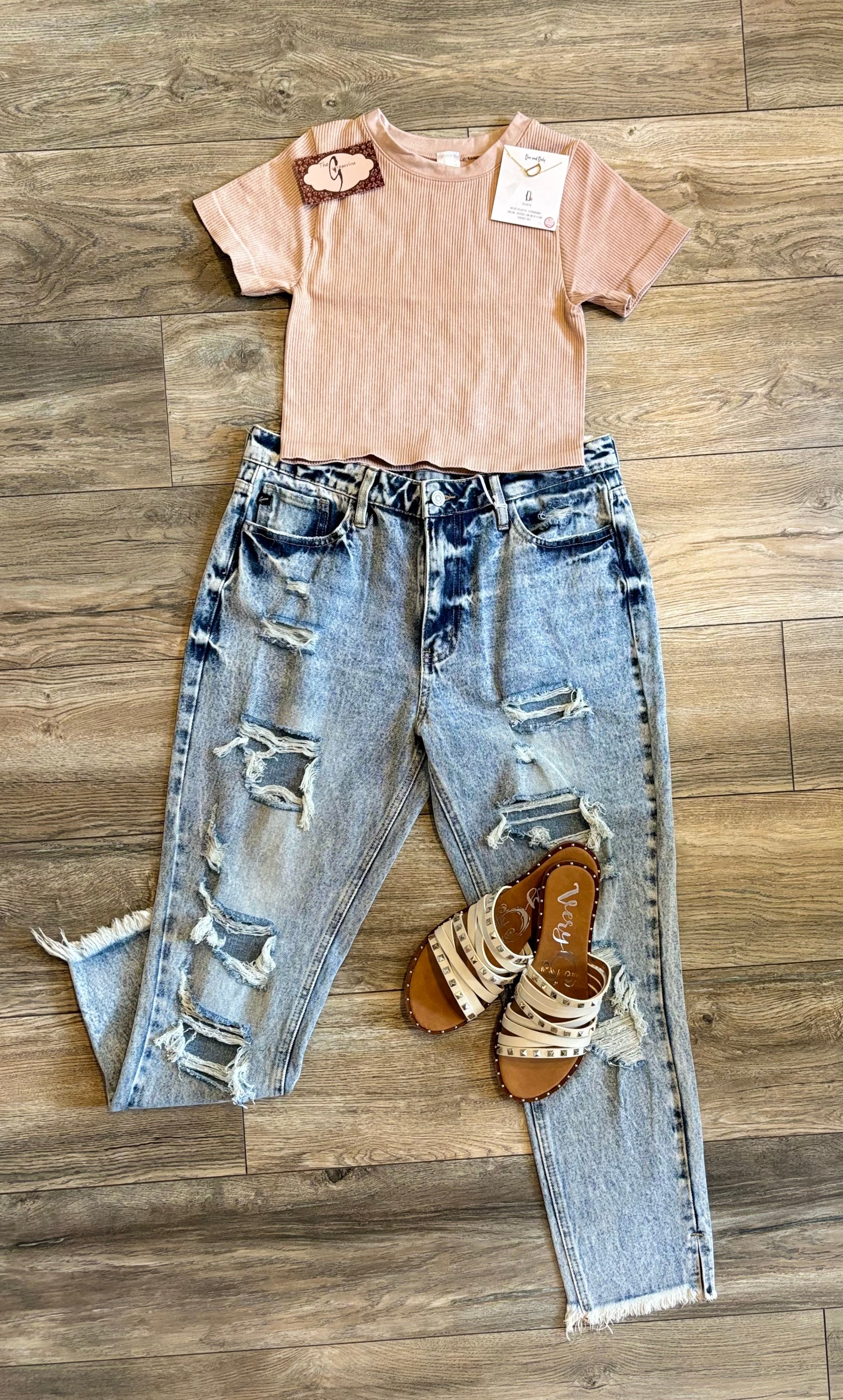 Taupe Short Sleeve Top