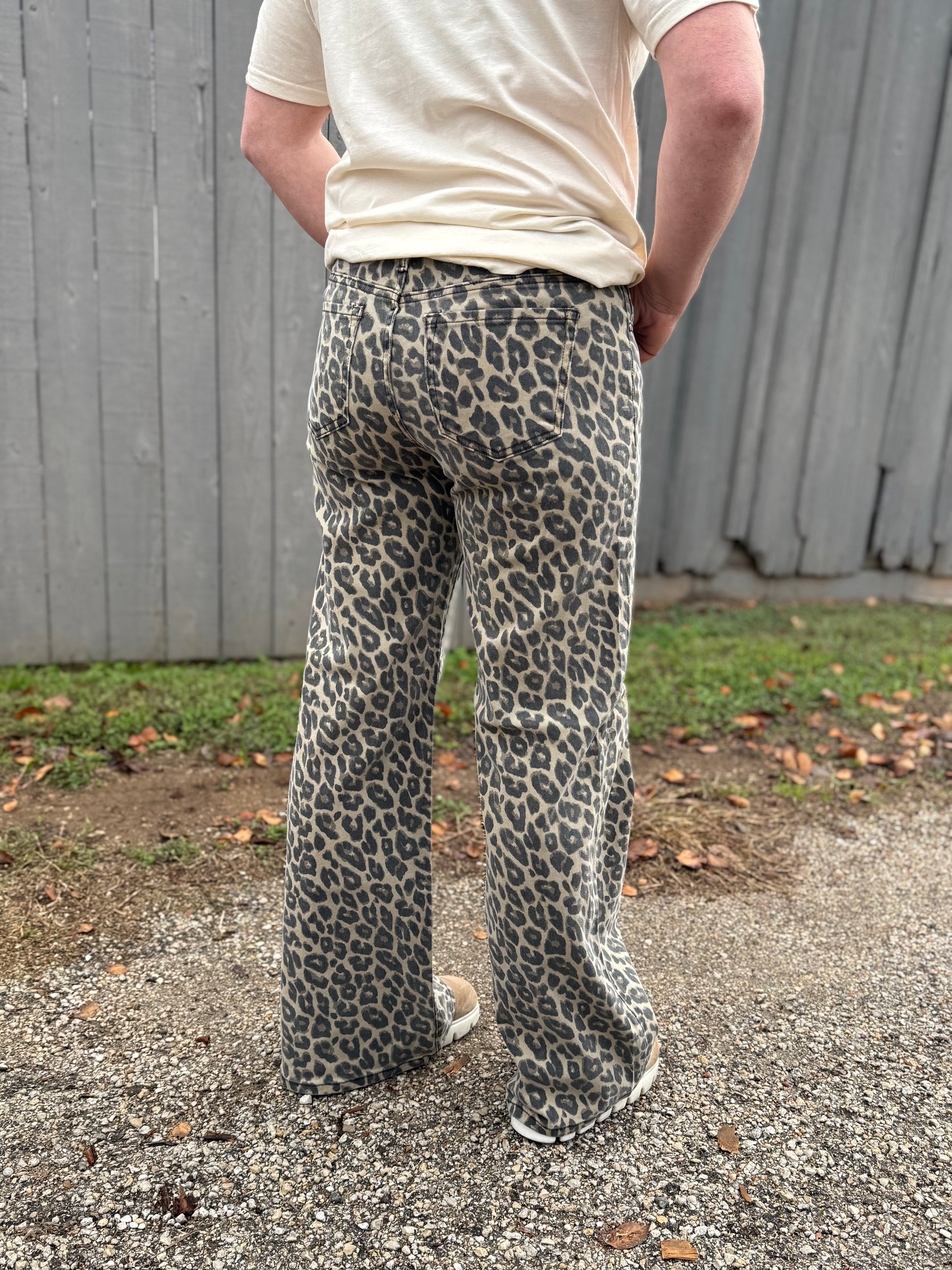 Leopard Wide Leg Jeans