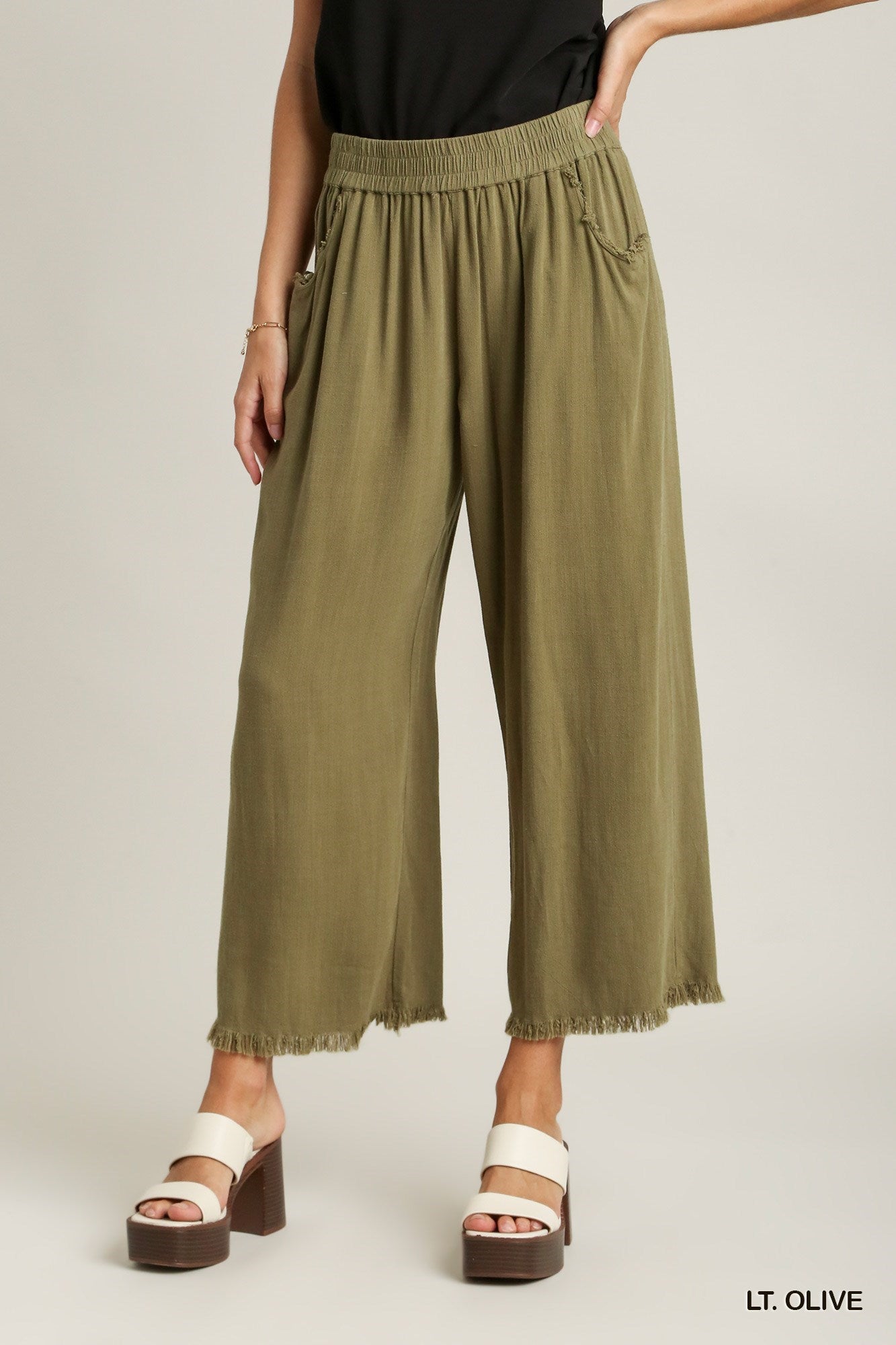 Ankle Frayed Hem Capri
