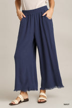 Ankle Frayed Hem Capri