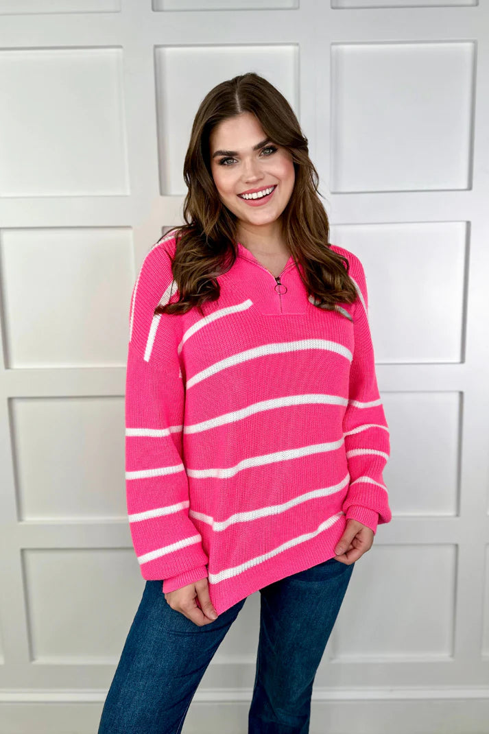 Pink Jameson Quarter Zip Pullover