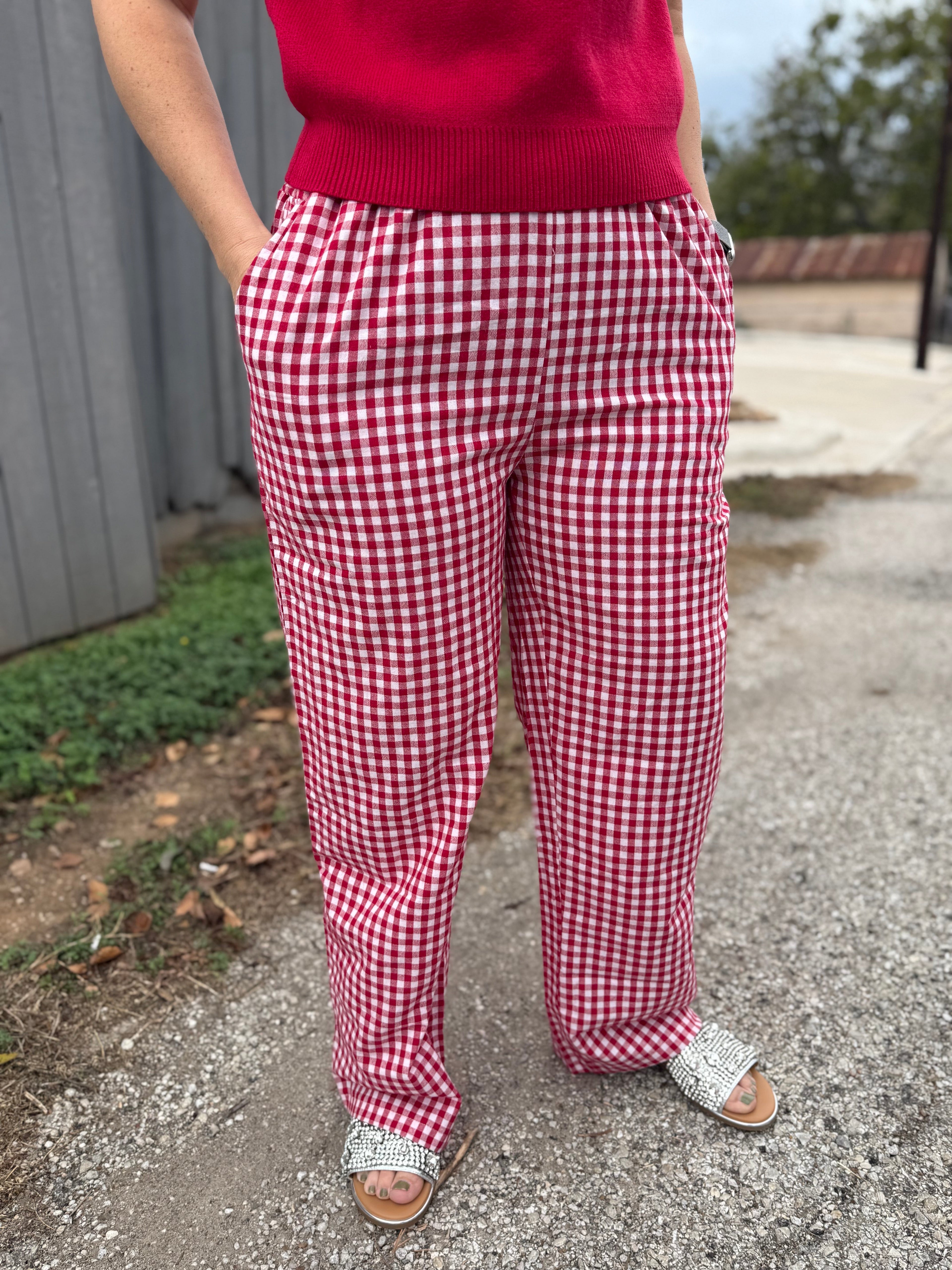 Red Gingham Pants
