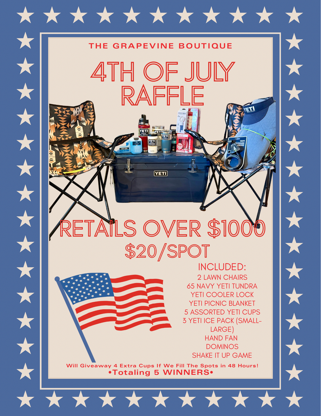 ❤️💙4th of July Raffle💙❤️ Over $1000 Retail