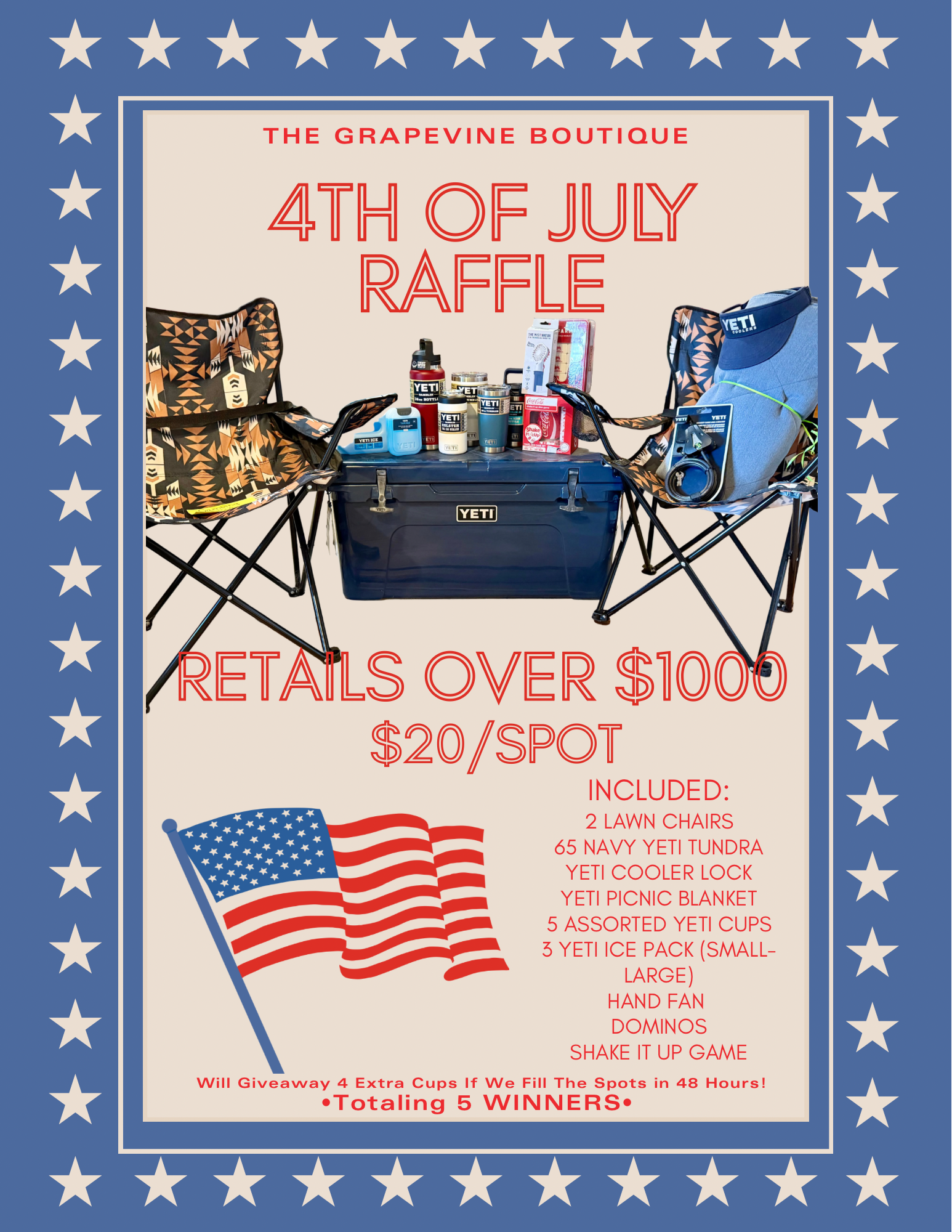❤️💙4th of July Raffle💙❤️ Over $1000 Retail
