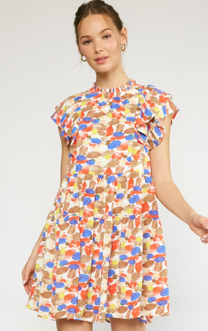 Multi Colored Tiered Dress (Medium)